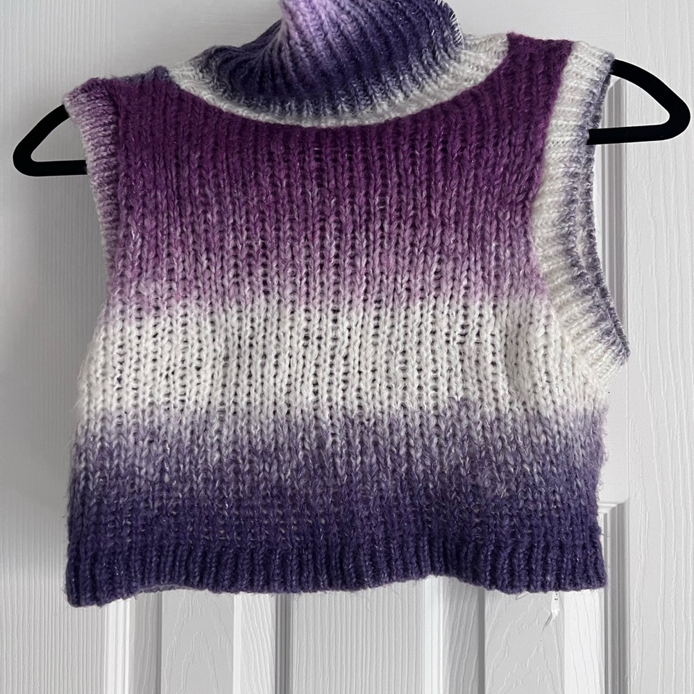 Purple and White Gradient Women's Sweater